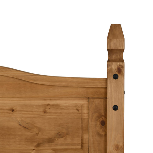 Corona 4FT6 Bed High Foot End - Distressed Waxed Pine